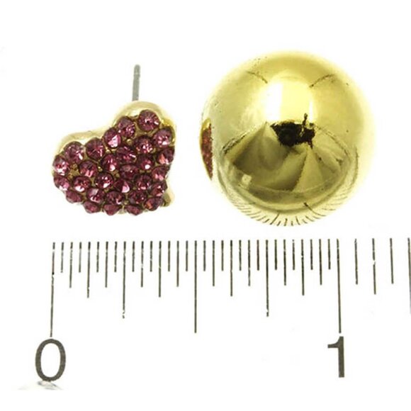 Reversible Crystal Cross and  Heart Snowflake Stud Earrings Set - Picture 7 of 7